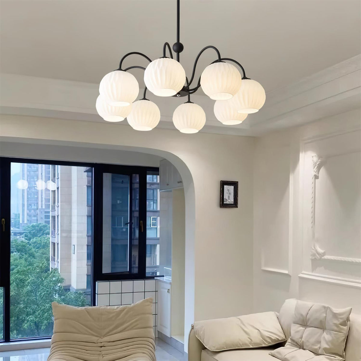 Renee Chandelier - Modern Soft-Curved Globe Lighting