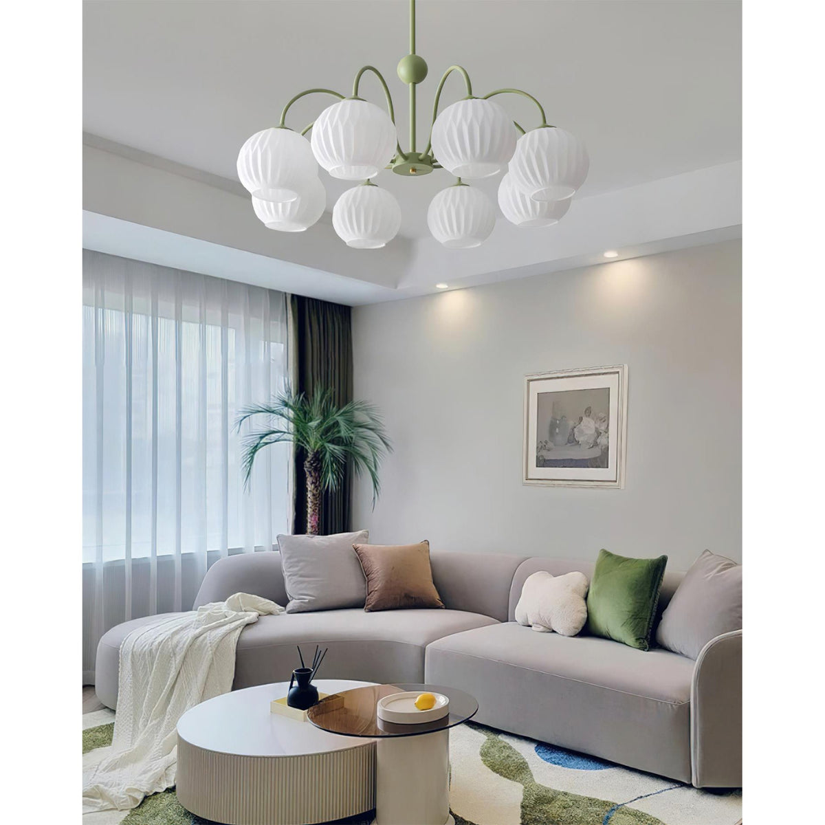 Renee Chandelier - Modern Soft-Curved Globe Lighting