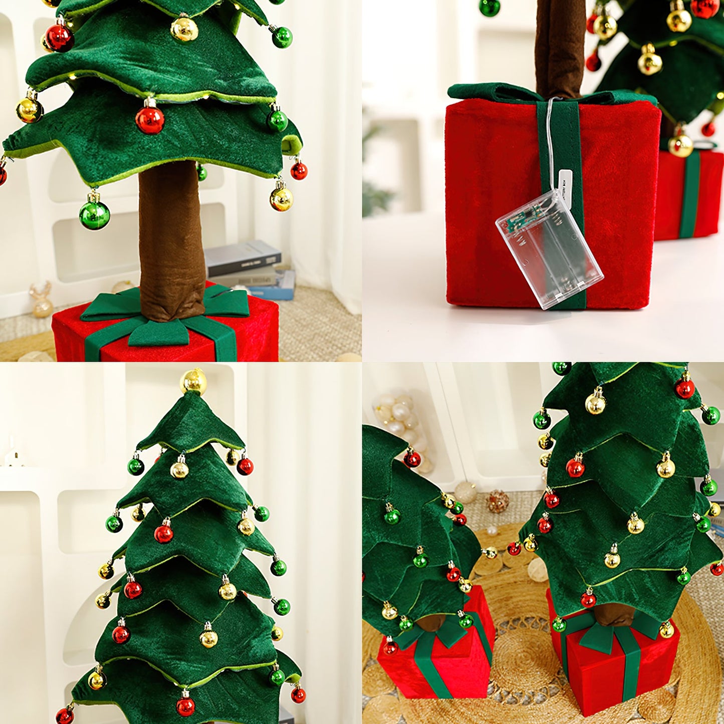 Retractable Xmas Tree Gift Lamp - Collapsible LED Festive Decor