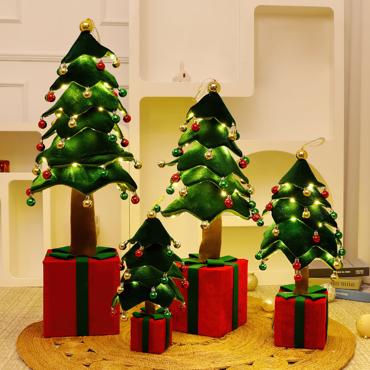 Retractable Xmas Tree Gift Lamp - Collapsible LED Festive Decor