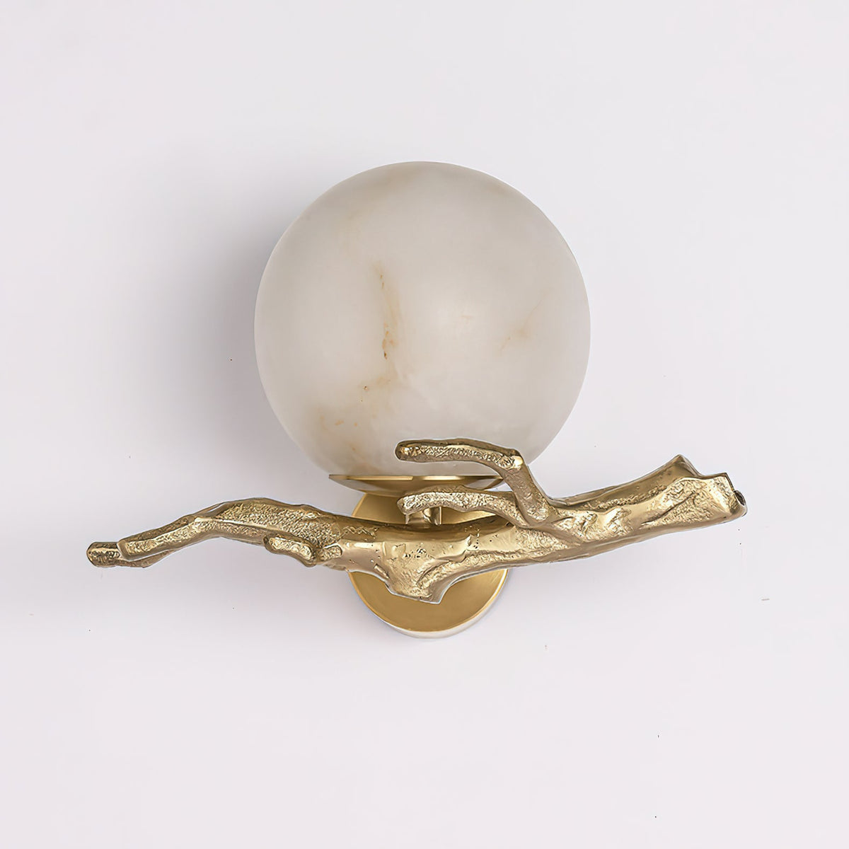 Retro Twigs Alabaster Wall Lamp - Brass Organic Branch Sconce