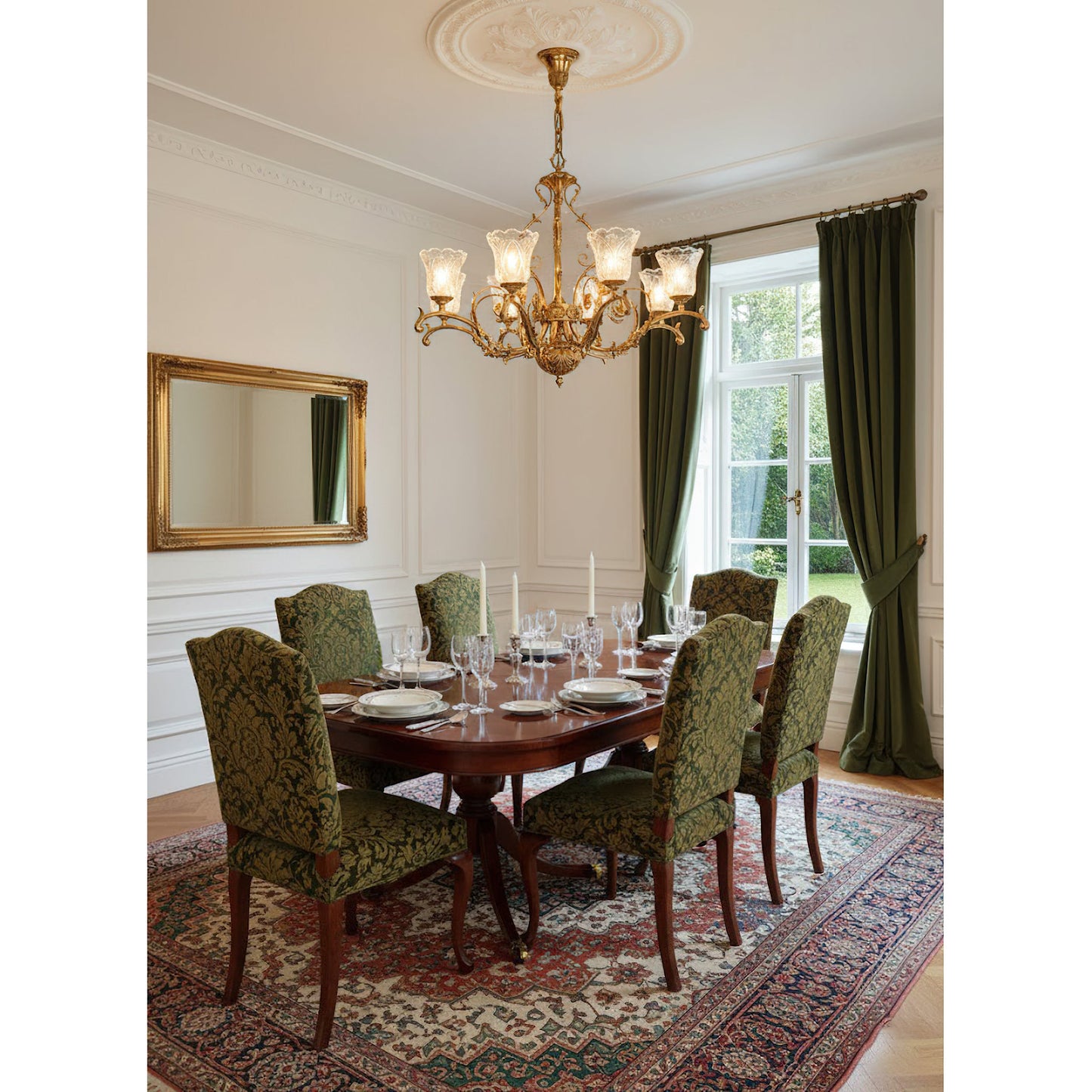 Revival Glass Chandelier - Solid Brass Frame & Hand-Cut Glass