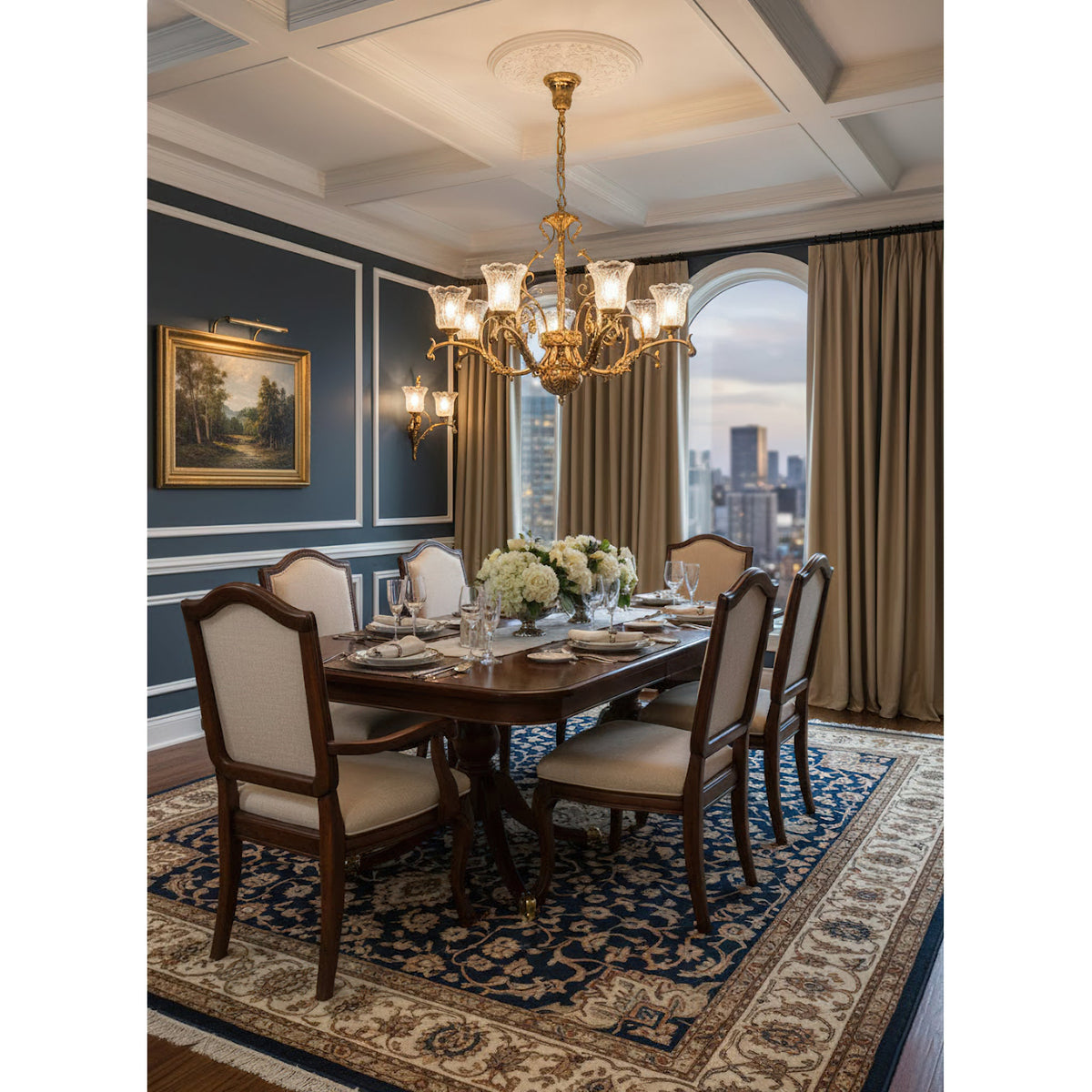 Revival Glass Chandelier - Solid Brass Frame & Hand-Cut Glass