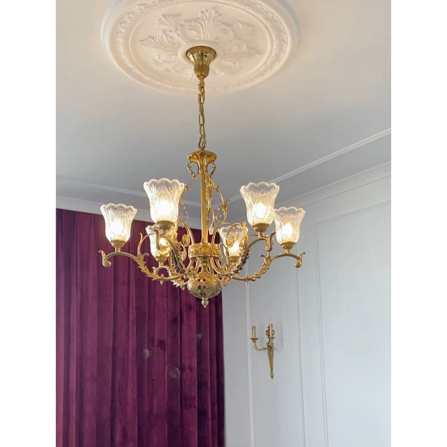 Revival Glass Chandelier - Solid Brass Frame & Hand-Cut Glass