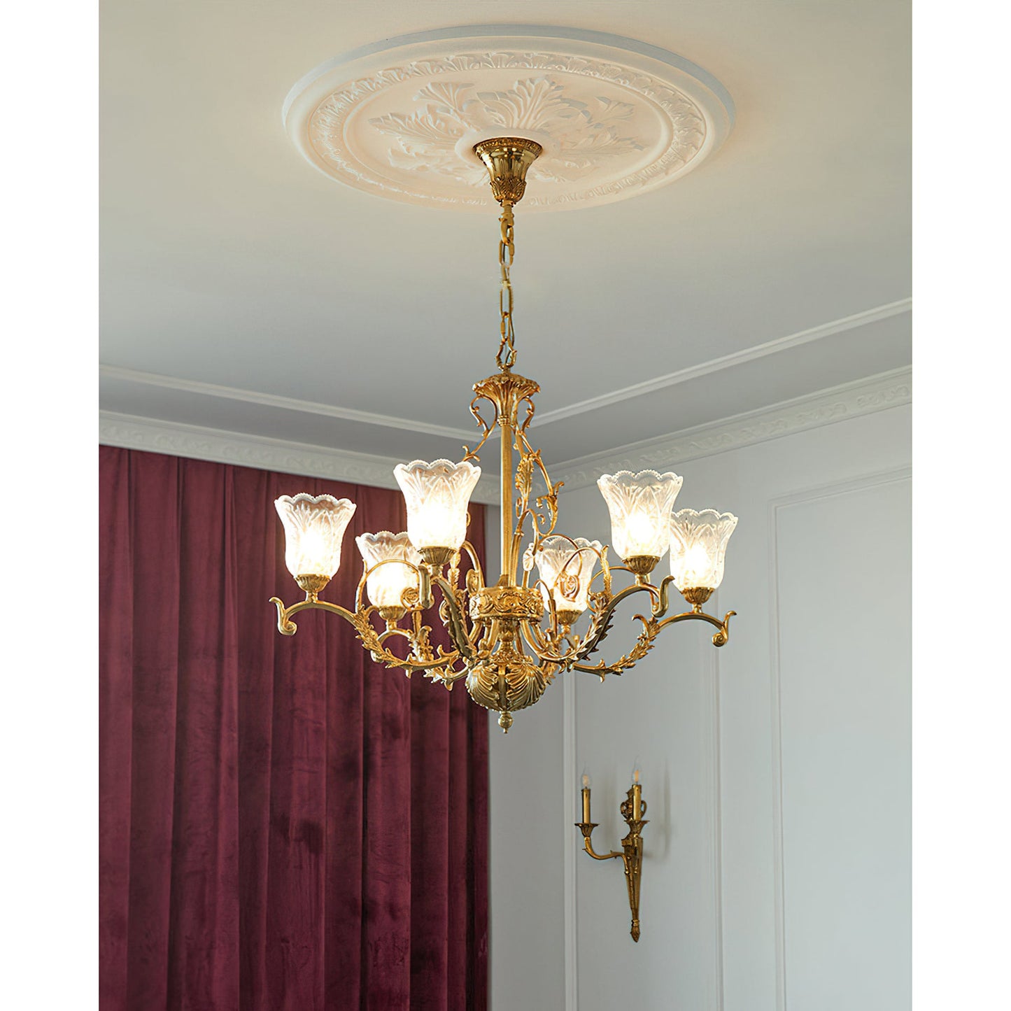 Revival Glass Chandelier - Solid Brass Frame & Hand-Cut Glass