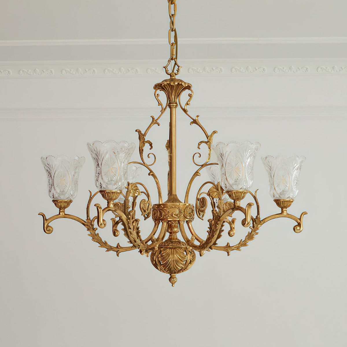 Revival Glass Chandelier - Solid Brass Frame & Hand-Cut Glass