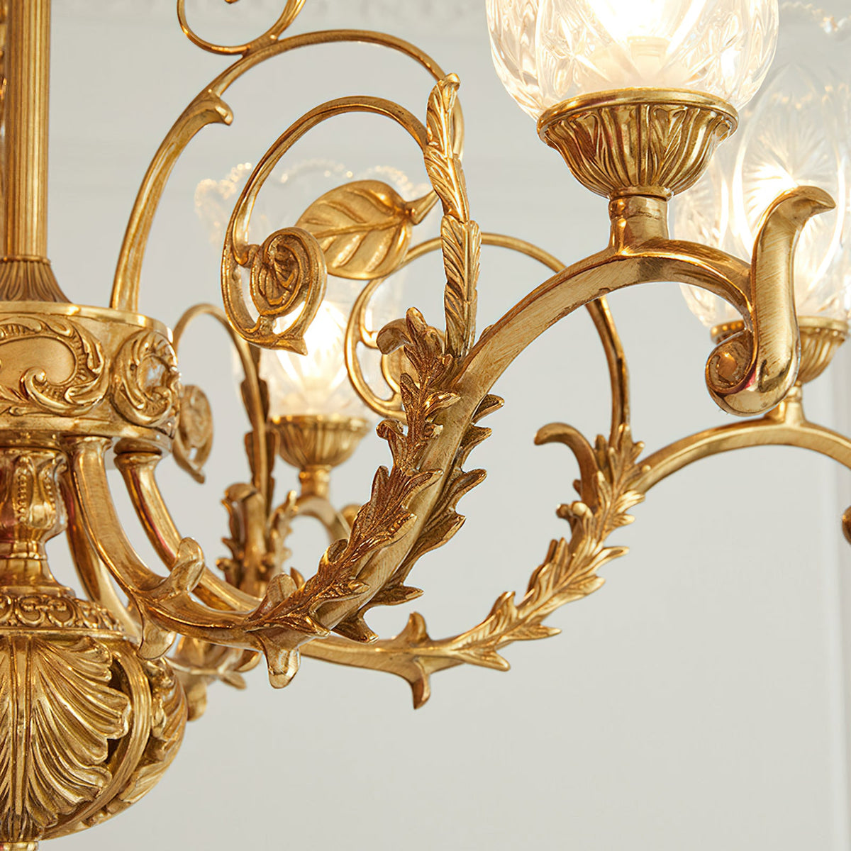 Revival Glass Chandelier - Solid Brass Frame & Hand-Cut Glass