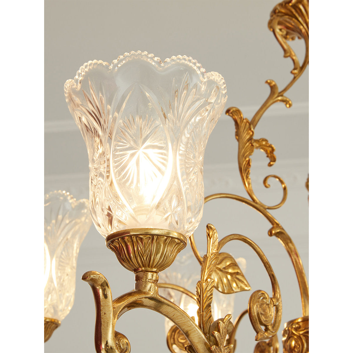 Revival Glass Chandelier - Solid Brass Frame & Hand-Cut Glass