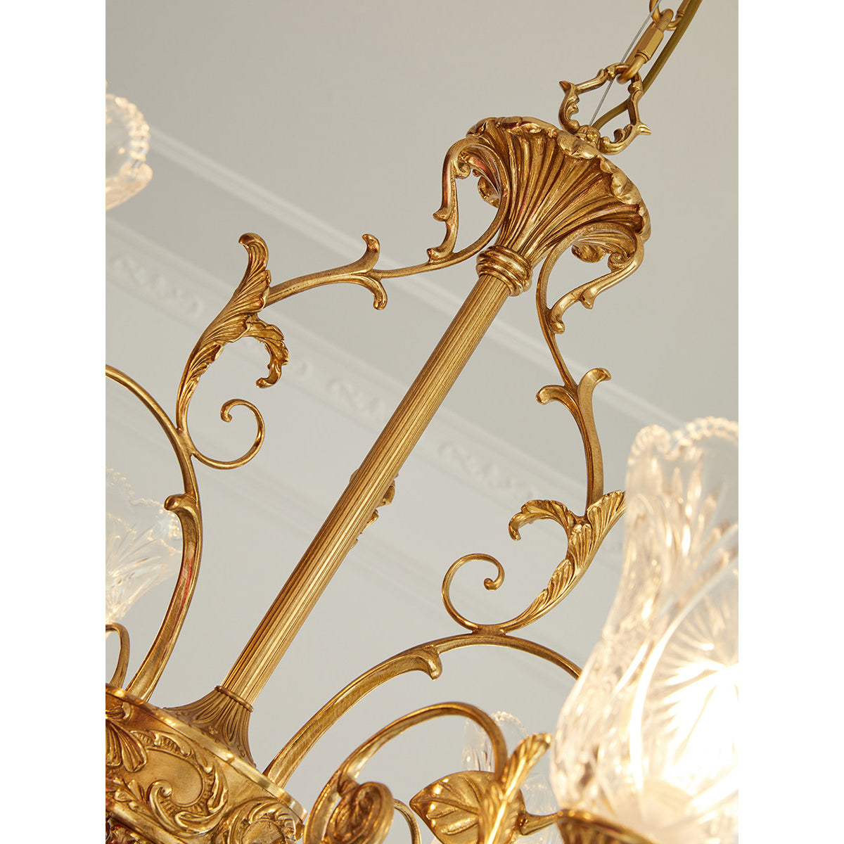 Revival Glass Chandelier - Solid Brass Frame & Hand-Cut Glass