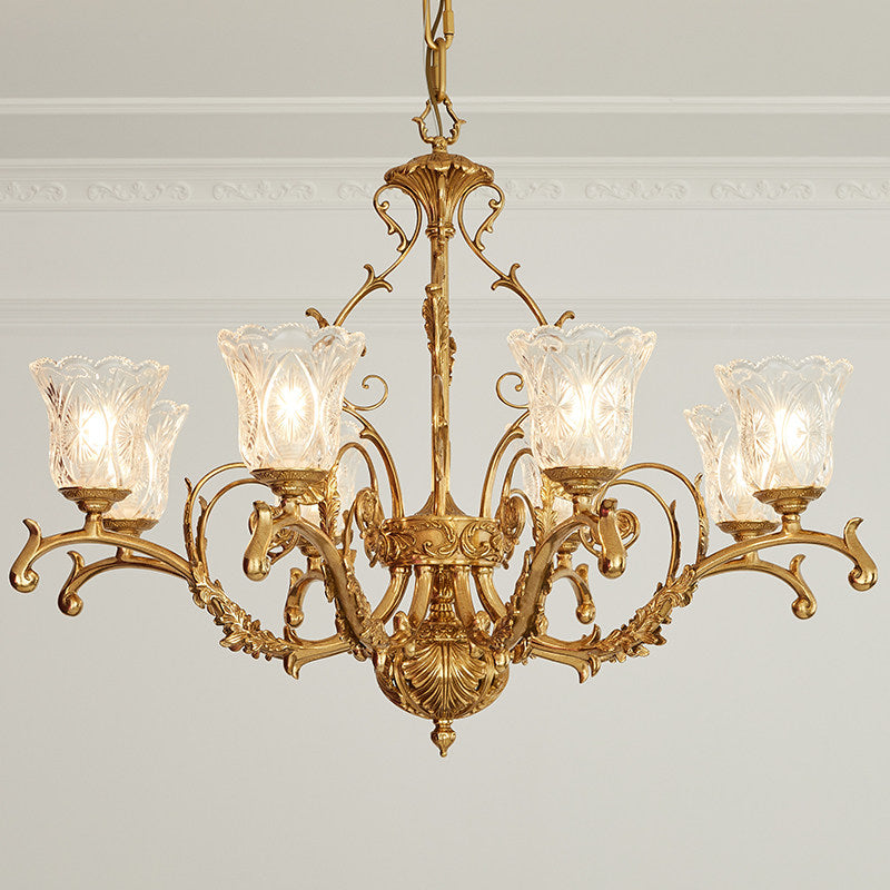 Revival Glass Chandelier - Solid Brass Frame & Hand-Cut Glass
