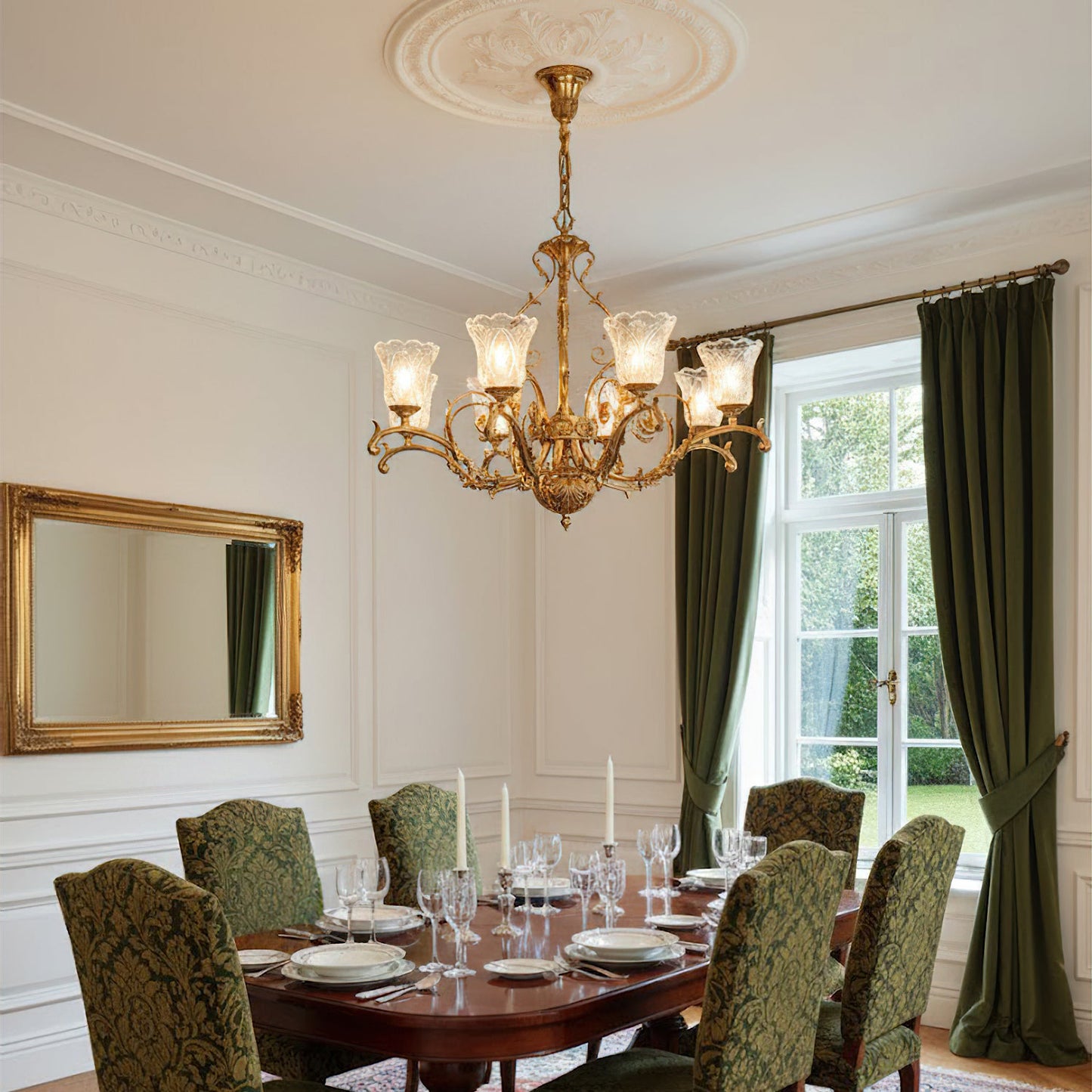 Revival Glass Chandelier - Solid Brass Frame & Hand-Cut Glass