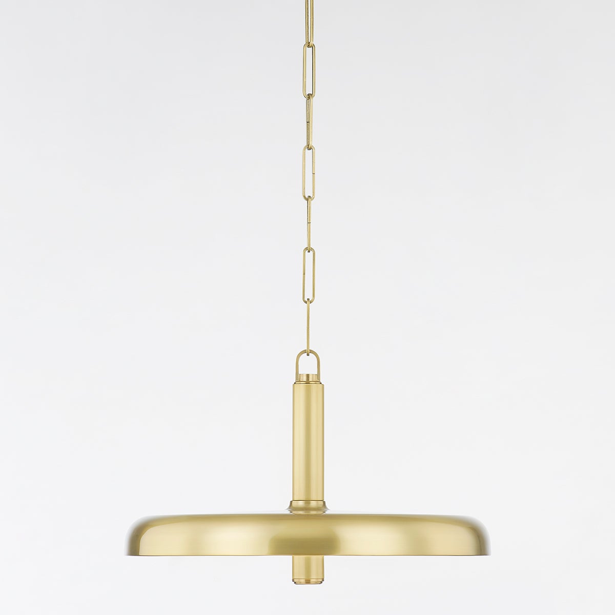 Reynolds Alabaster Pendant Lamp - Brass Metal Dome & Natural Stone