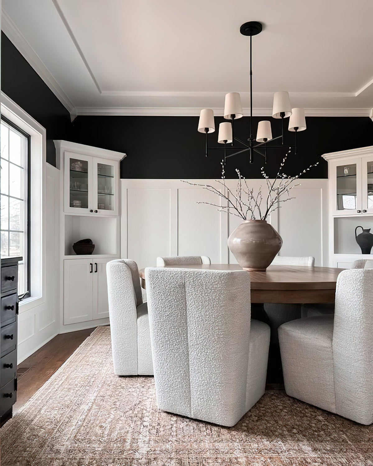 Rhodes Round Chandelier - Brass Frame & Linen Torch Shades