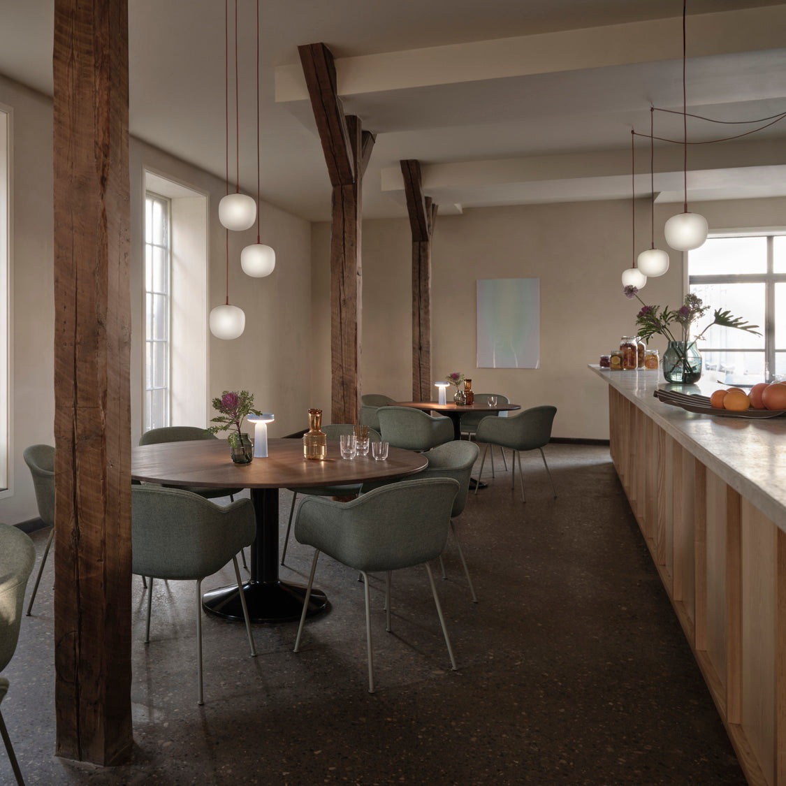 Rime Pendant Lamp - Sandblasted Acorn Glass LED Light