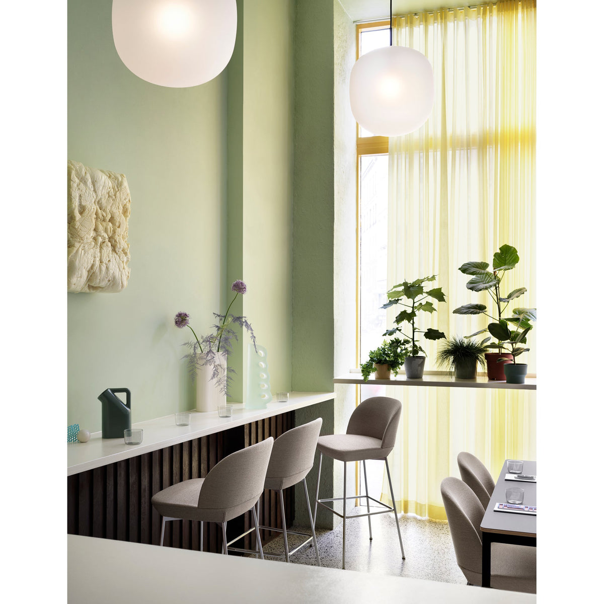 Rime Pendant Lamp - Sandblasted Acorn Glass LED Light