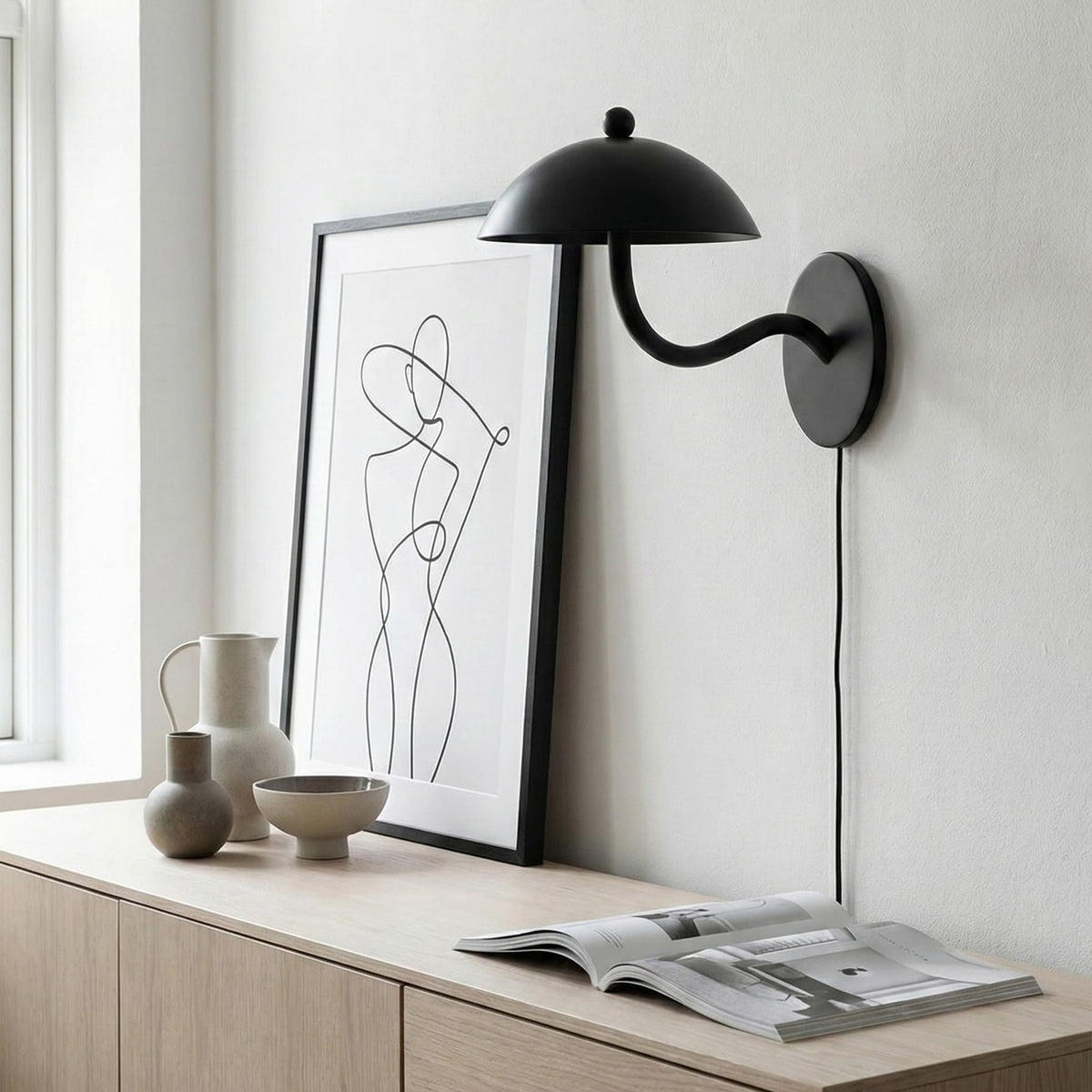 Ripple Plug-in Wall Lamp - Vibrant Brass LED Sconce