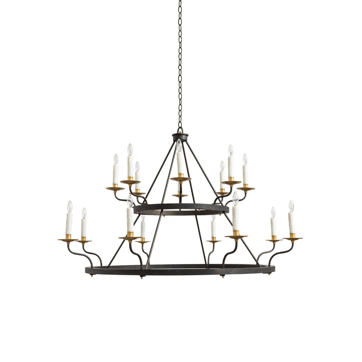 Robertson 16-Light Chandelier - Ornate Brass Candelabra Light
