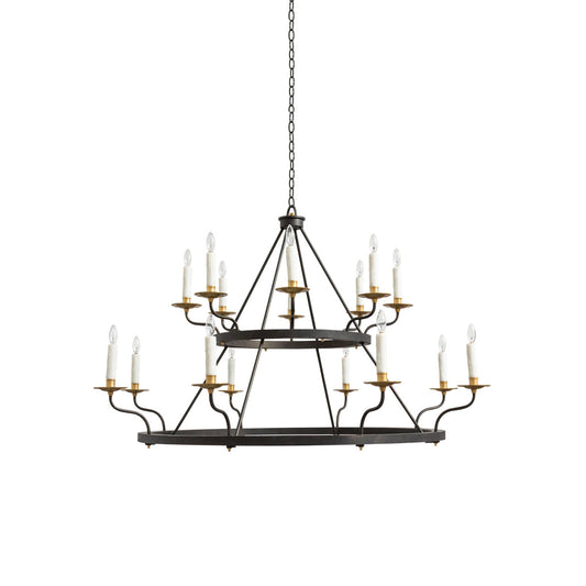 Robertson 16-Light Chandelier - Ornate Brass Candelabra Light