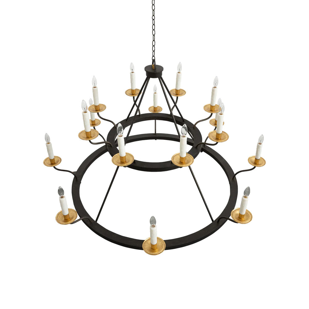 Robertson 16-Light Chandelier - Ornate Brass Candelabra Light
