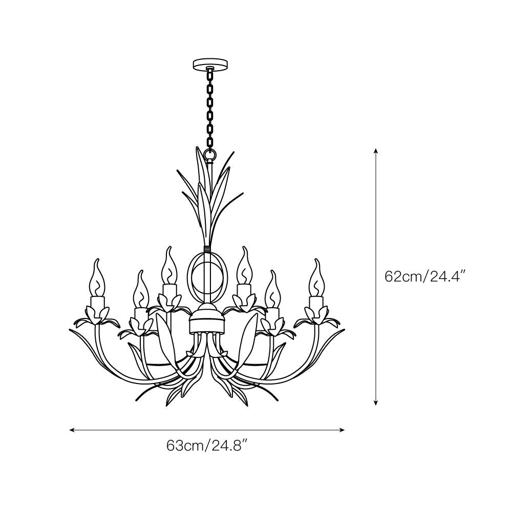 Rodrick 6-Light Chandelier - Brass & Crystal Vintage Pendant