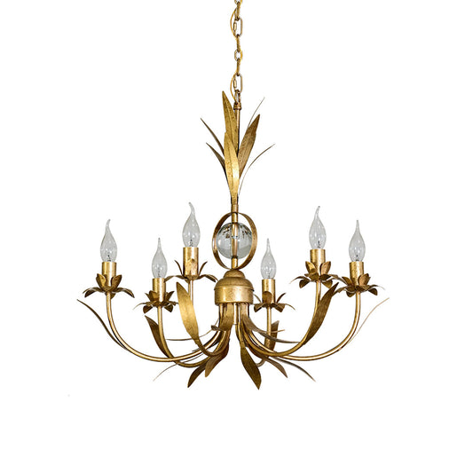 Rodrick 6-Light Chandelier - Brass & Crystal Vintage Pendant