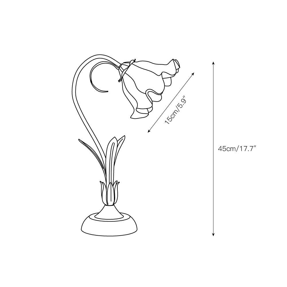 Romantic Flower Table Lamp - Glass Flower Shade Nightstand Light