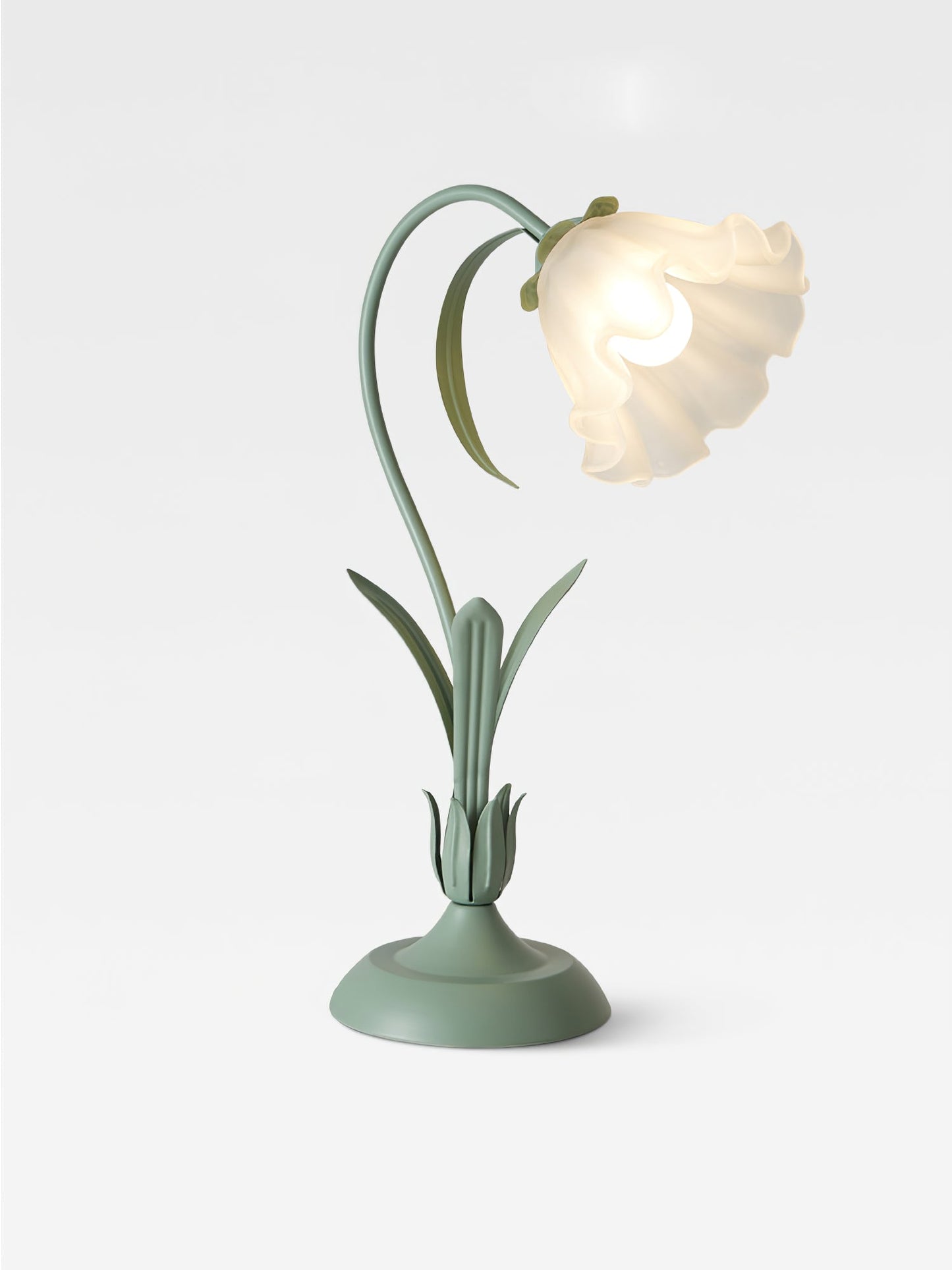 Romantic Flower Table Lamp - Glass Flower Shade Nightstand Light