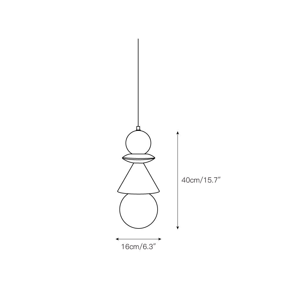 Rook Pendant Lamp - Hand-Turned Wood & Glass Globe Light