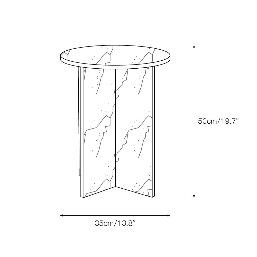 Rosie Marble Side Table - Bulgari & Travertine Natural Stone Pedestal | Luxury Minimalist Bedside Table