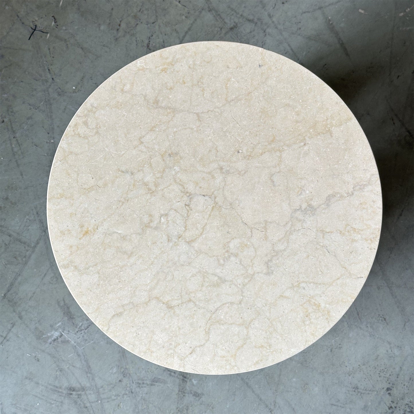 Rosie Marble Side Table - Bulgari & Travertine Natural Stone Pedestal | Luxury Minimalist Bedside Table