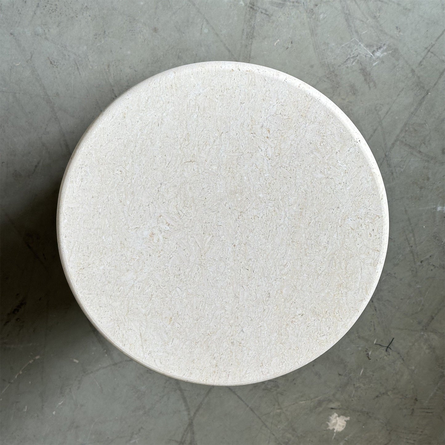 Rosie Marble Side Table - Bulgari & Travertine Natural Stone Pedestal | Luxury Minimalist Bedside Table