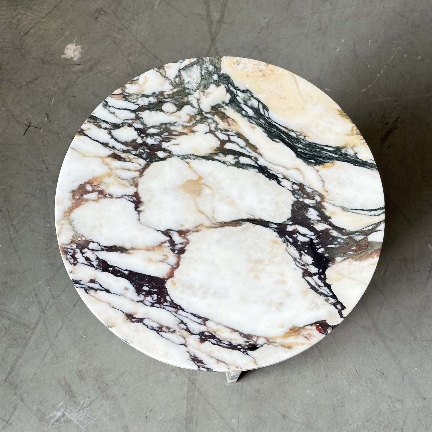 Rosie Marble Side Table - Bulgari & Travertine Natural Stone Pedestal | Luxury Minimalist Bedside Table
