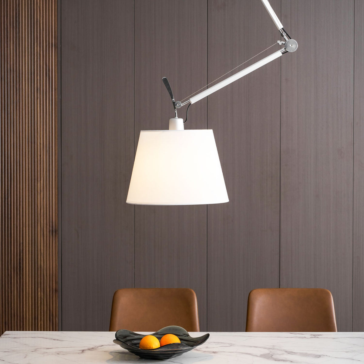 Costanza Pendant Lamp – Architectural Aluminum Suspended Light with Parchment Shade