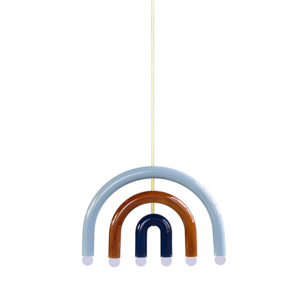 Rotating Rainbow Pendant Lamp - Calligraphic Art-Inspired Iron Pendant | Modern Abstract Sculptural Lighting