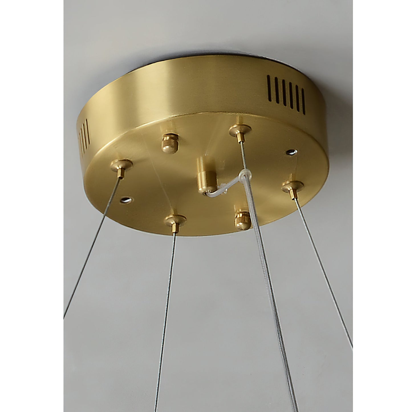 Rote LED Alabaster Chandelier - Geometric Brass & Natural Stone Pendant | Modern Architectural Centerpiece