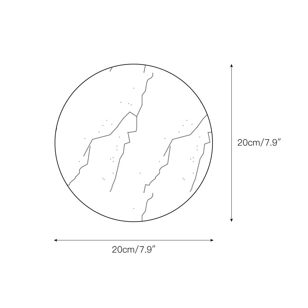 Round White Marble Sconce - Handcrafted Natural Stone LED Wall Light | Minimalist Modern Organic Sconce