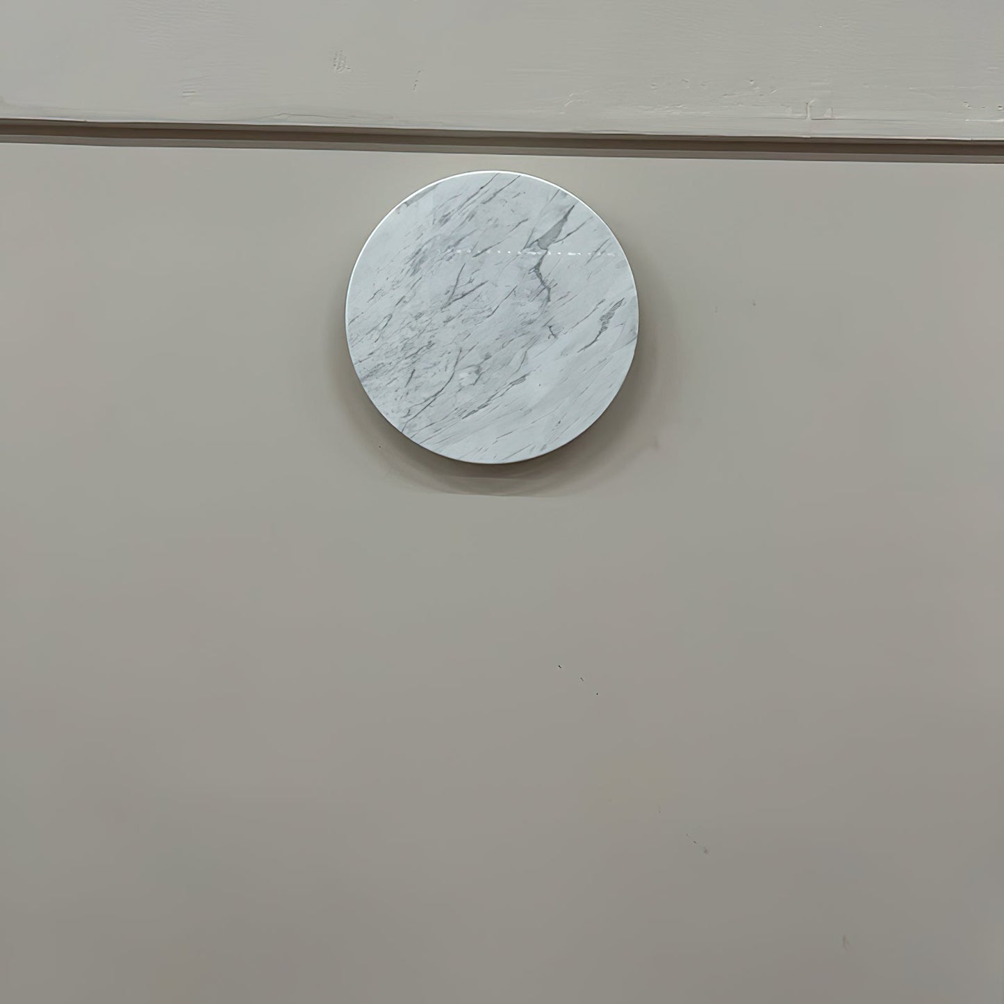 Round White Marble Sconce - Handcrafted Natural Stone LED Wall Light | Minimalist Modern Organic Sconce