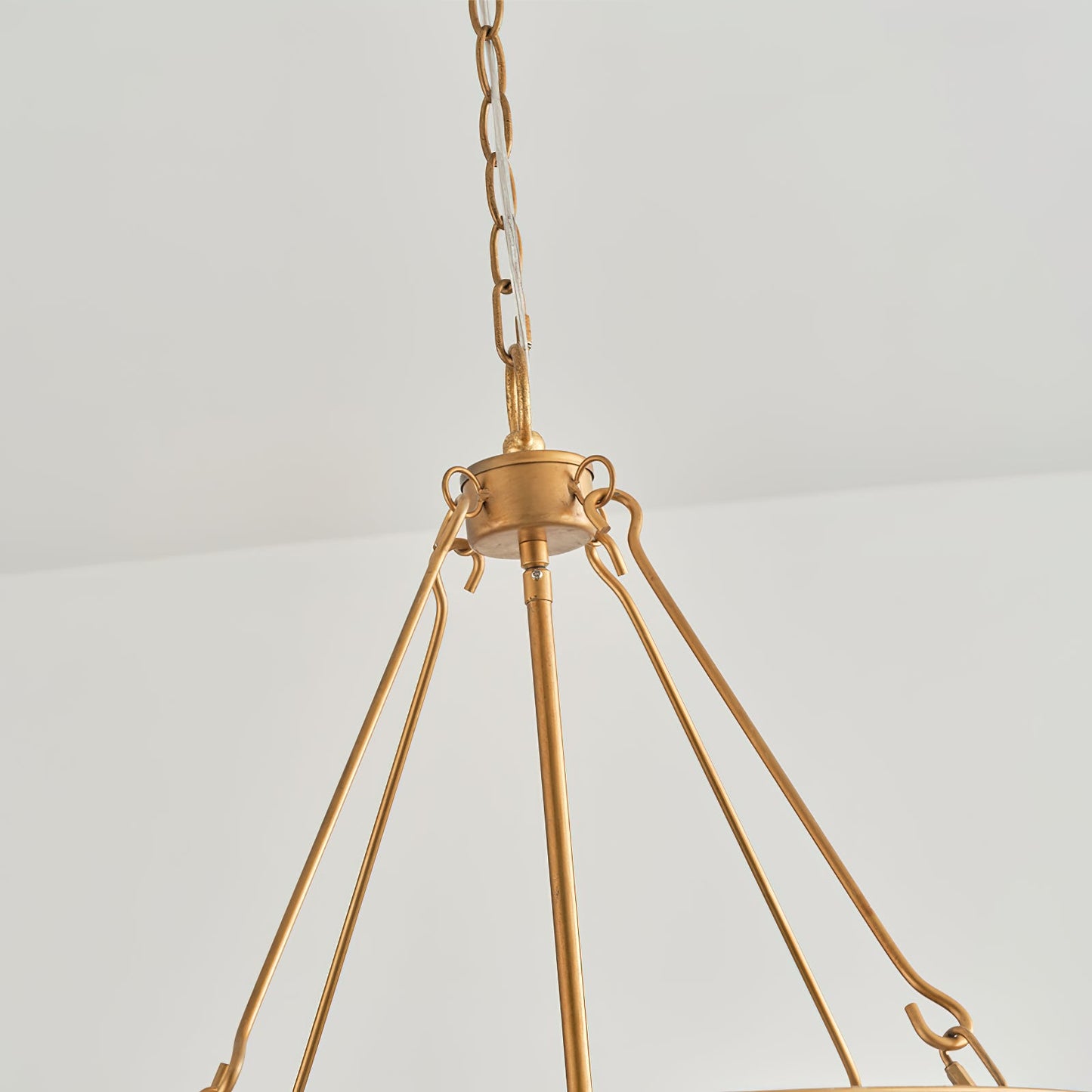 Roux Beaded Chandelier - Modern Glam Wood Bead Ring Pendant | Copper & Iron 4-Light Chandelier