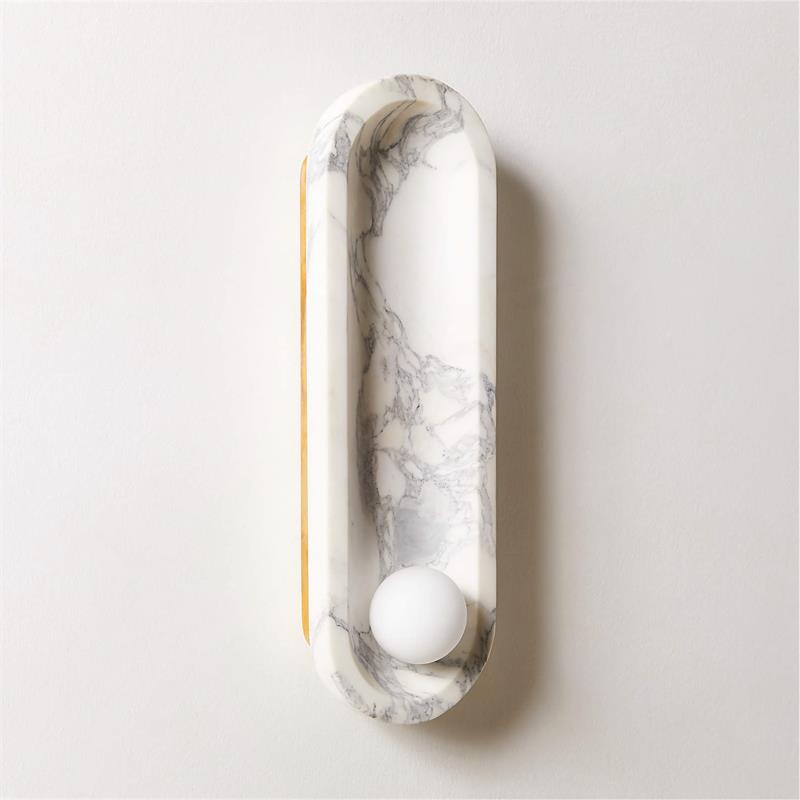 Roxane Marble Wall Lamp - Luxury Bulgari Marble & Glass Sconce | Modern Stone Wall Light