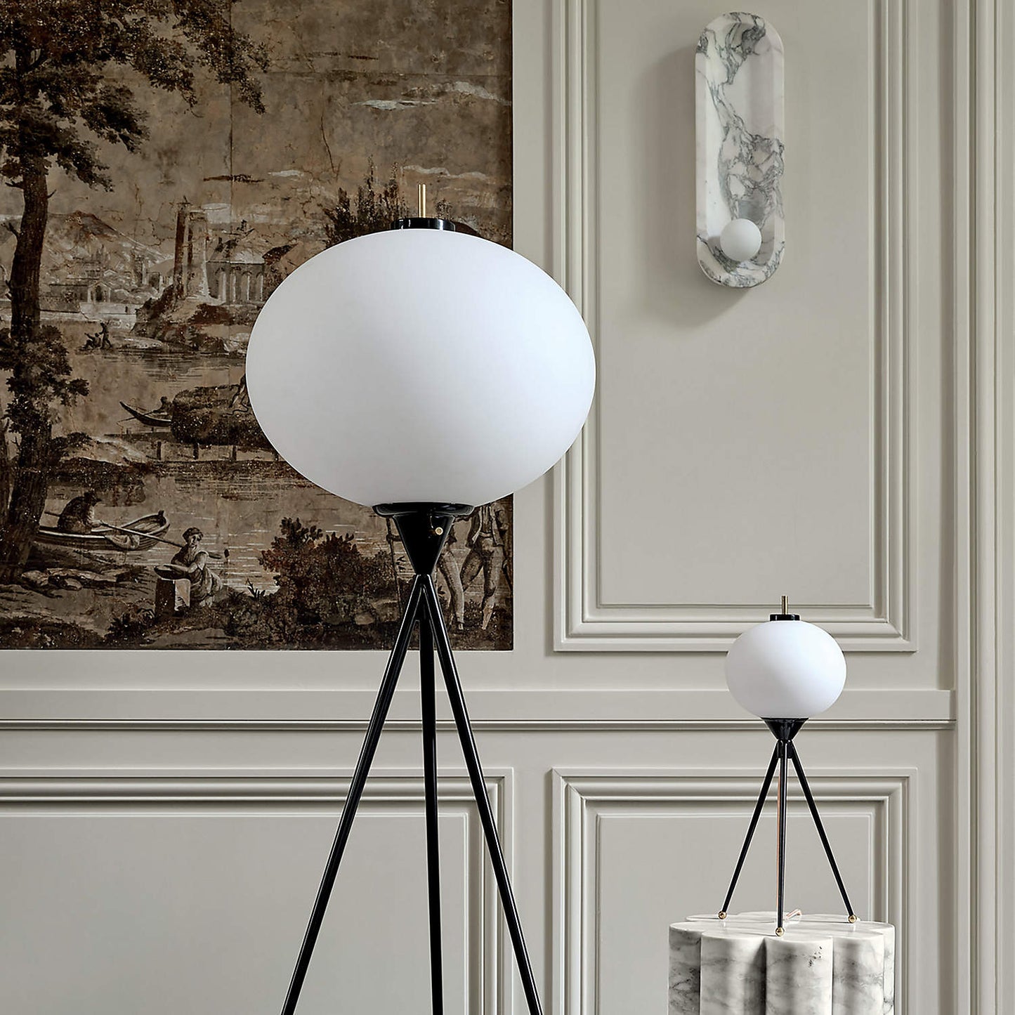 Roxane Marble Wall Lamp - Luxury Bulgari Marble & Glass Sconce | Modern Stone Wall Light