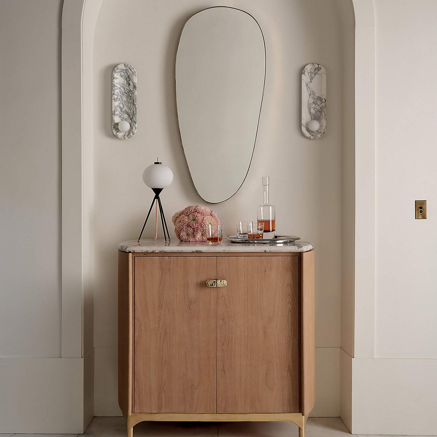 Roxane Marble Wall Lamp - Luxury Bulgari Marble & Glass Sconce | Modern Stone Wall Light