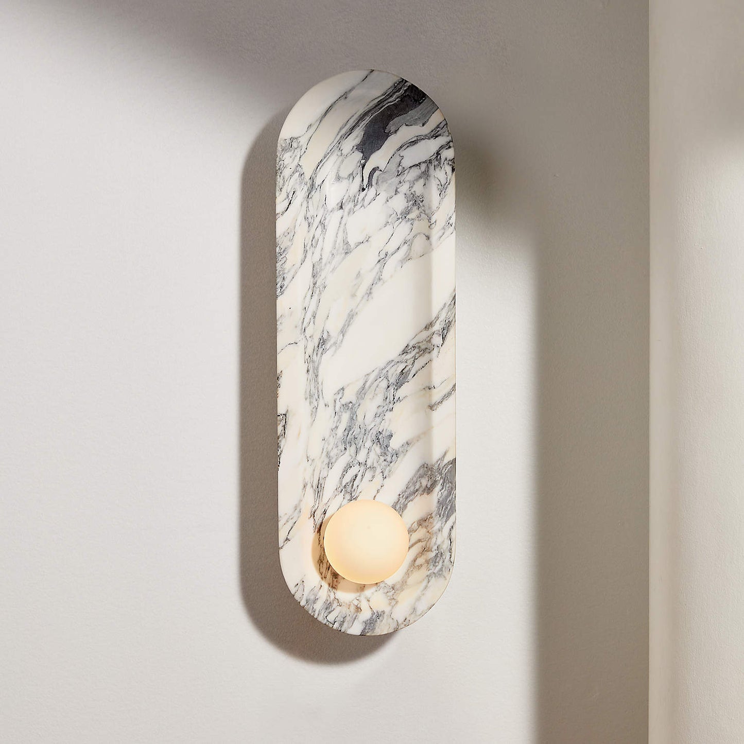 Roxane Marble Wall Lamp - Luxury Bulgari Marble & Glass Sconce | Modern Stone Wall Light