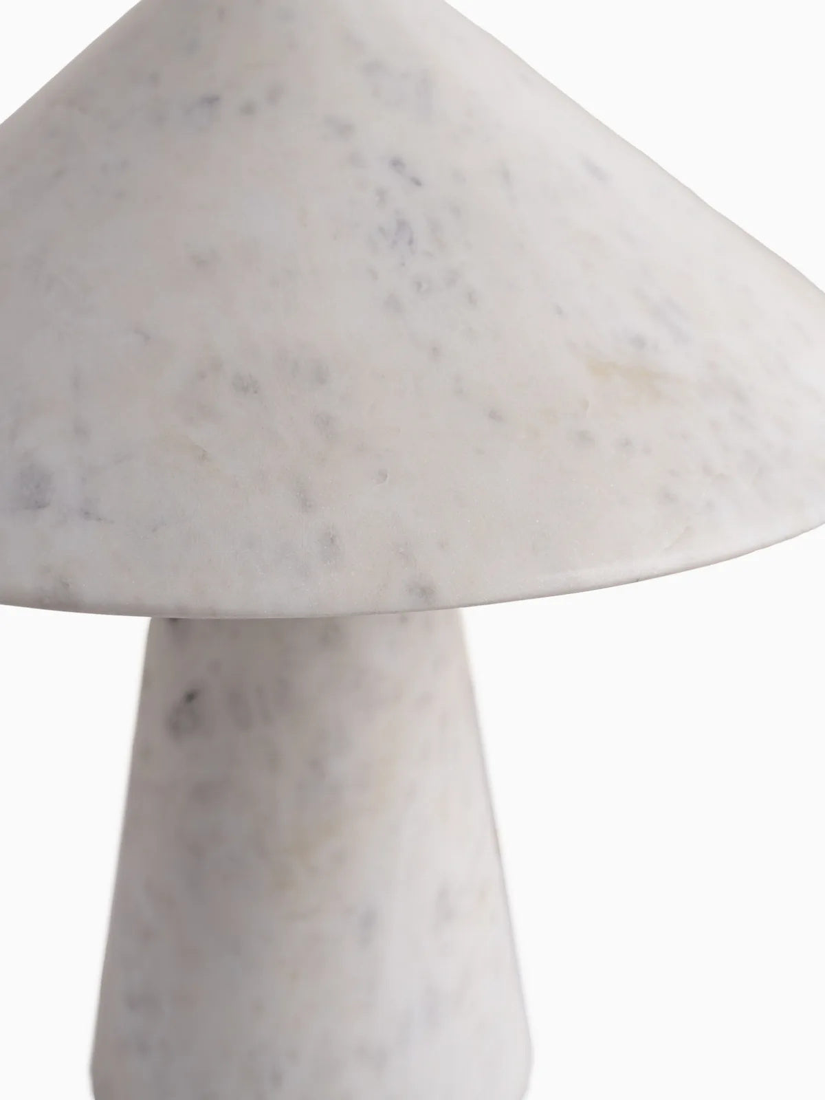 Ruben Table Lamp - Solid White Marble Conical Desk Light | Luxury Integrated LED Stone Lamp