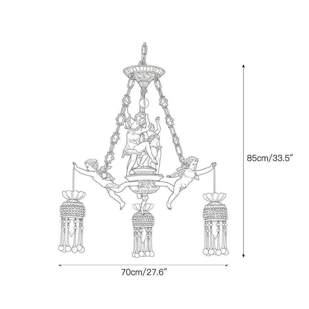 Ruth Brass Chandelier - 19th Century Antique Style Crystal & Brass Pendant | Luxury Tiered Chandelier