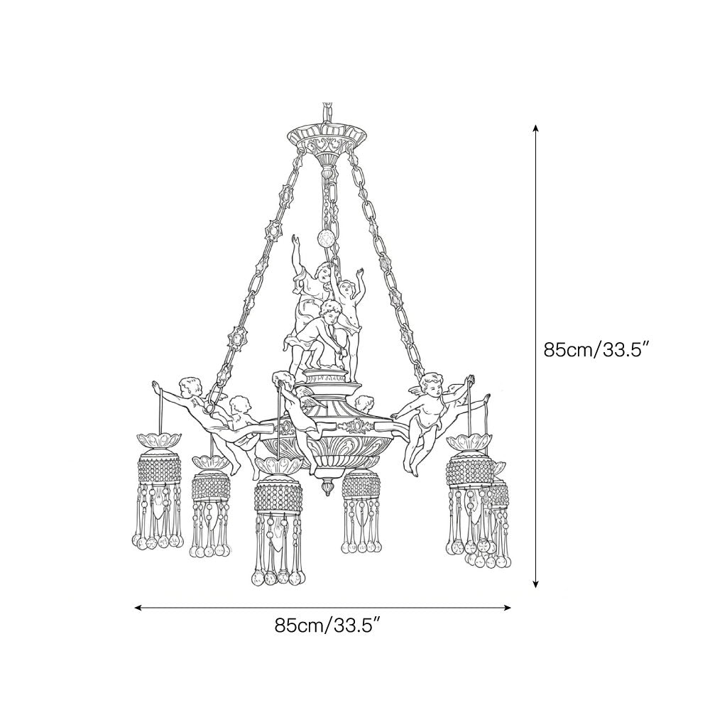 Ruth Brass Chandelier - 19th Century Antique Style Crystal & Brass Pendant | Luxury Tiered Chandelier