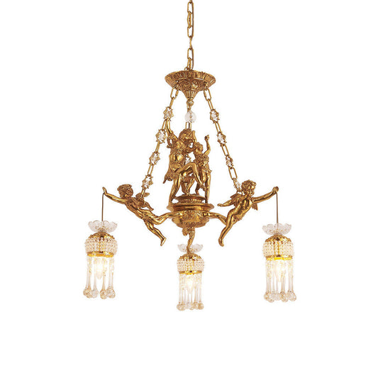 Ruth Brass Chandelier - 19th Century Antique Style Crystal & Brass Pendant | Luxury Tiered Chandelier