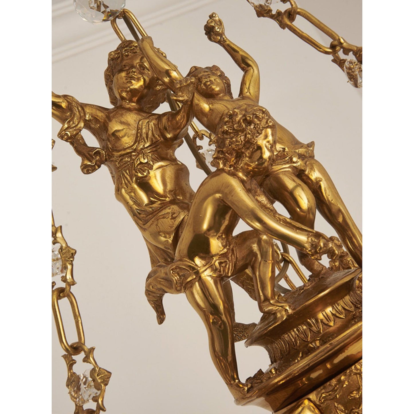 Ruth Brass Chandelier - 19th Century Antique Style Crystal & Brass Pendant | Luxury Tiered Chandelier