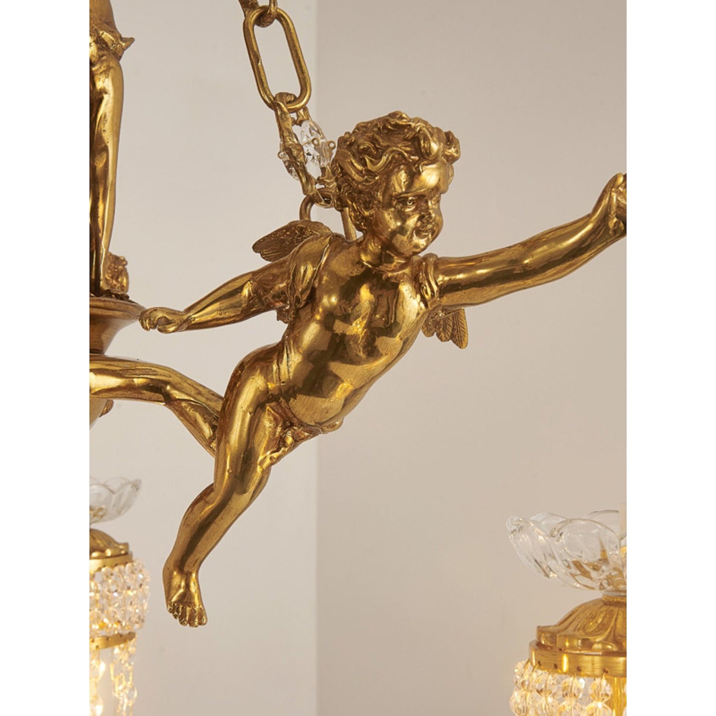 Ruth Brass Chandelier - 19th Century Antique Style Crystal & Brass Pendant | Luxury Tiered Chandelier