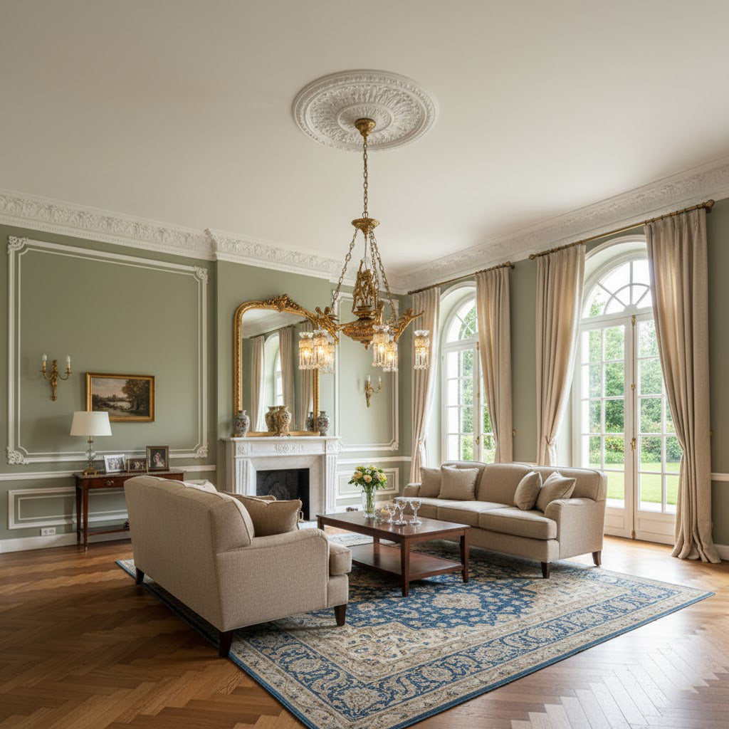 Ruth Brass Chandelier - 19th Century Antique Style Crystal & Brass Pendant | Luxury Tiered Chandelier
