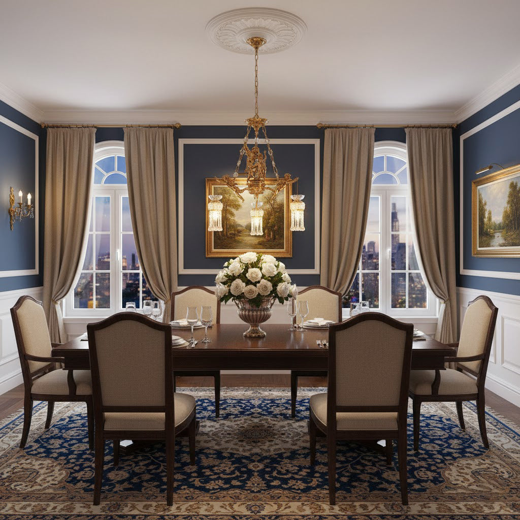 Ruth Brass Chandelier - 19th Century Antique Style Crystal & Brass Pendant | Luxury Tiered Chandelier